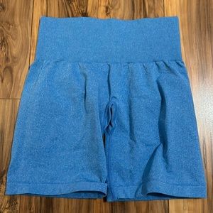 Blue NVGTN seamless shorts